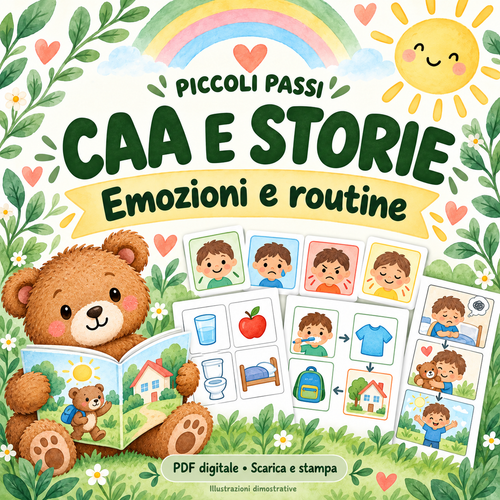 Copertina illustrata di CAA e storie, emozioni e routine