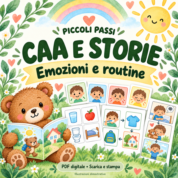 Copertina illustrata di CAA e storie, emozioni e routine
