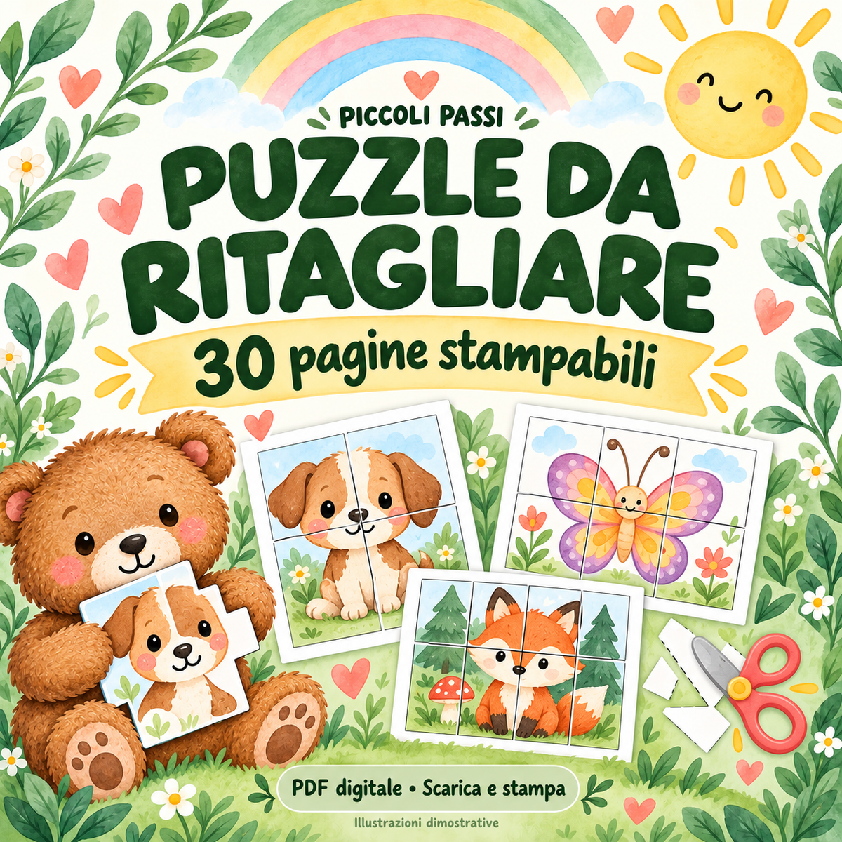 Copertina illustrata di Puzzle da ritagliare di Piccoli Passi